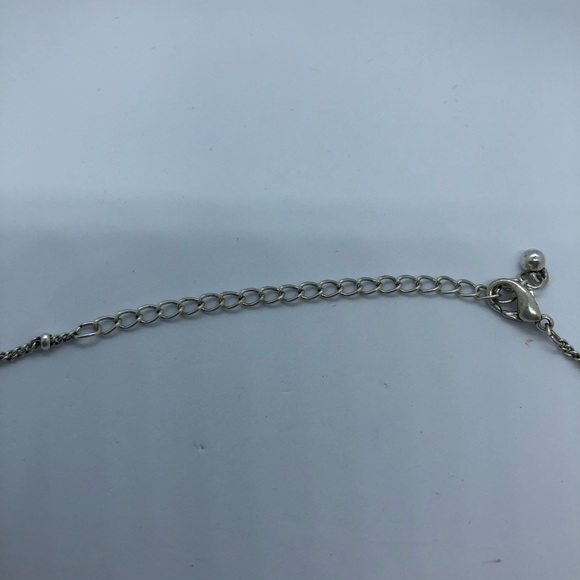 Silver Tone Necklace with Wooden Disc - Picture 2 of 5